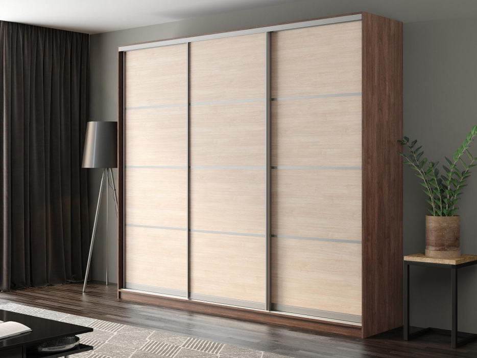 Шкафы-купе, Шкаф-купе Айсберг 260 ШАМОНИ ТЕМНЫЙ (шамони светлый/глухой)