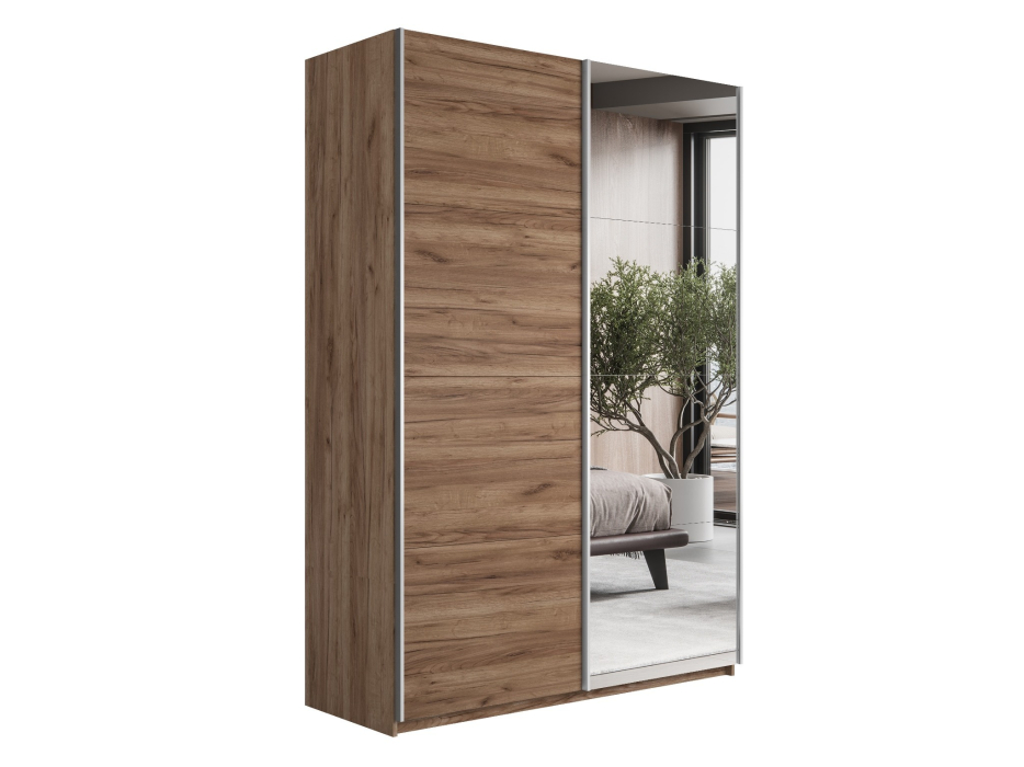 Шкафы-купе 2-х дверные, Шкаф Прайм дуо ДСП+зеркало 2300 х 1400 х 570