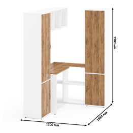 Два пенала серии Лидер-8 МД 22Б и МД 21Б и компьютерный рабочий стол с полкой для книг