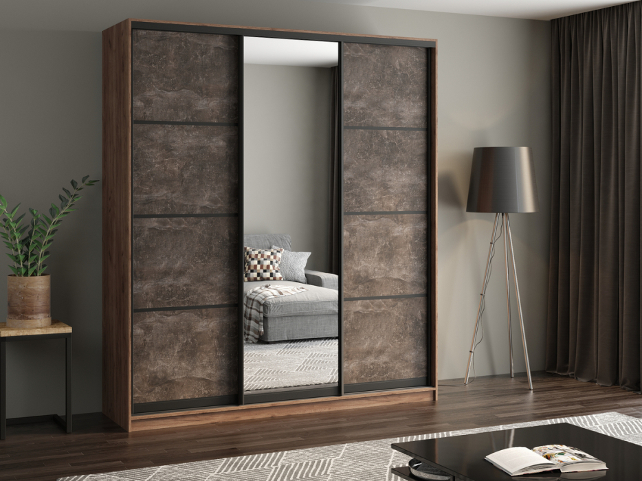 Шкафы-купе, Шкаф купе 3-х дверный АЙСБЕРГ ЛОФТ 210 +зеркало