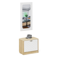 Прихожие, Обувница с мягким сиденьем с зеркалом П-6 МДФ фрезеровка ромб