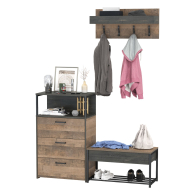 Прихожие, Обувница с сиденьем с комодом с тремя ящиками и вешалкой Трувор