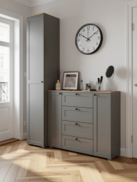 Шкаф-пенал и комод четыре ящика Остин