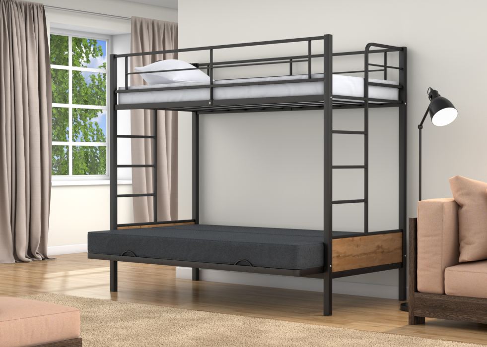 Для подростков, Двухъярусная кровать-диван Дакар 1 (вставки дуб ватан)