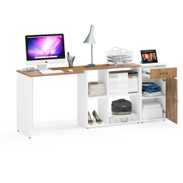 Письменный стол Лидер-8 с тумбой с ящиком и дверкой.