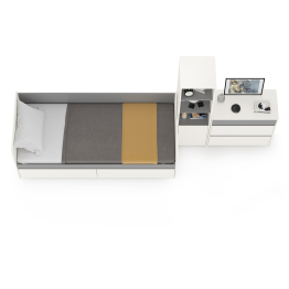 Кровать 800 с комодом и стеллажом Торонто № 24