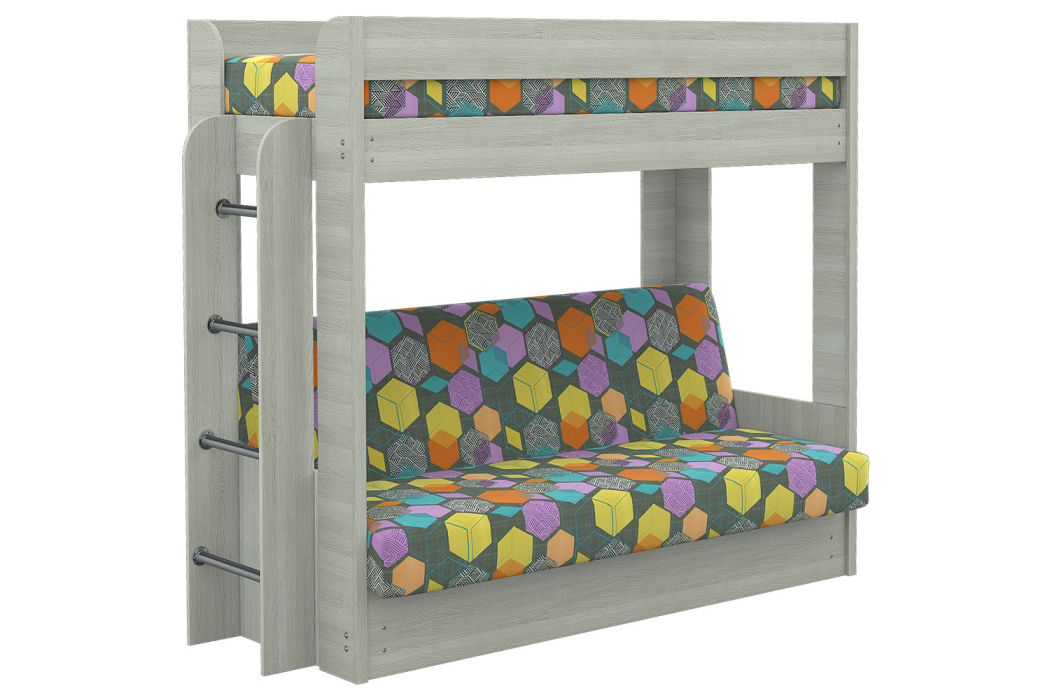 Для подростков, Диван-кровать двухъярусная GEOMETRY Ясень шимо светлый