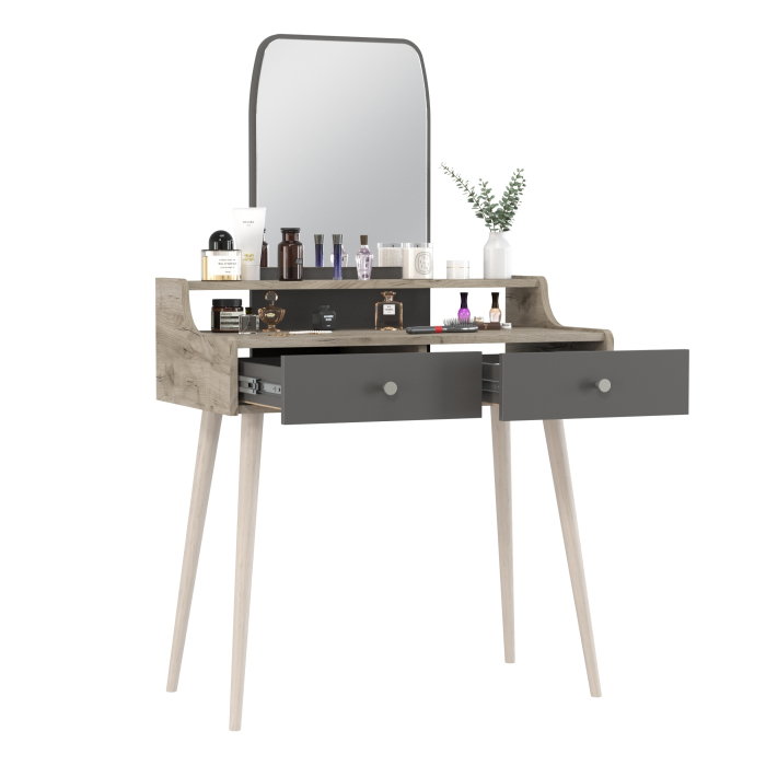 С зеркалом, Трюмо с зеркалом и ящиками на ножках 4-25916