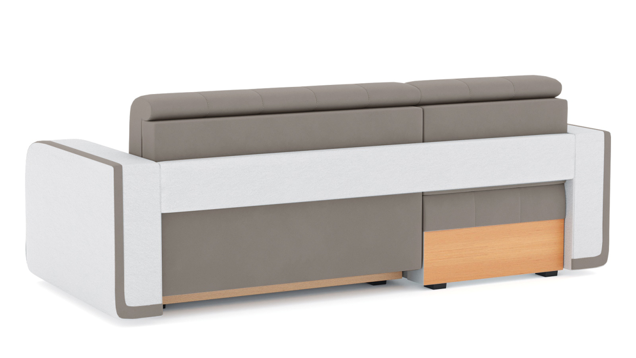 Диваны угловые в гостиную, Диван-кровать угловой Генри еврокнижка, велюр+кож.зам