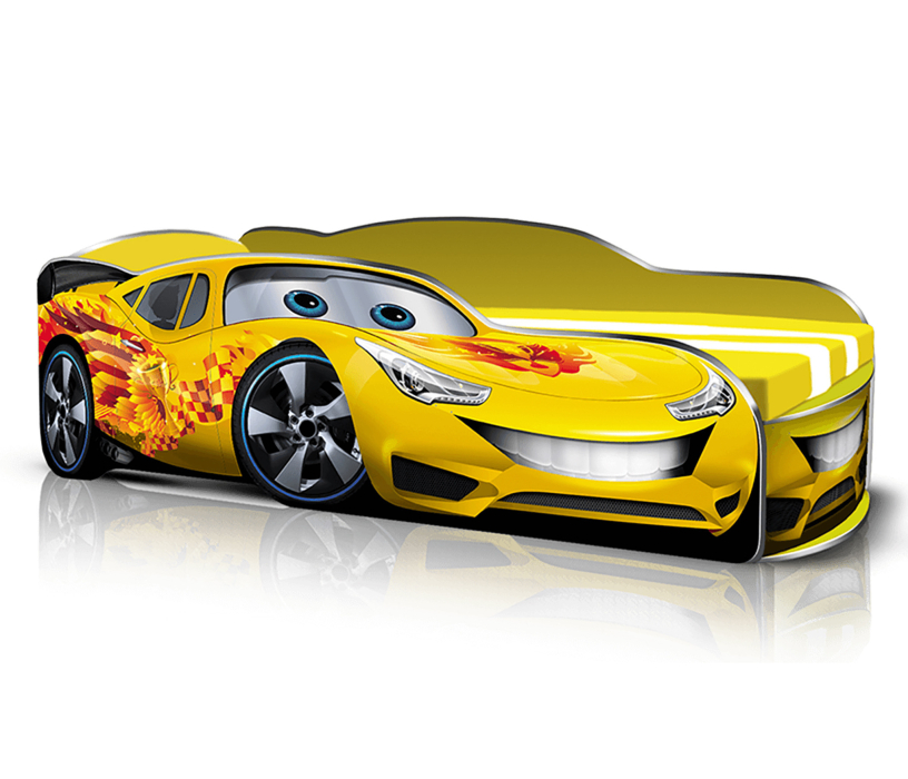 Кровати 160х80, Кровать машина детская ФОРМУЛА ЖЁЛТАЯ 4.0 - 160см