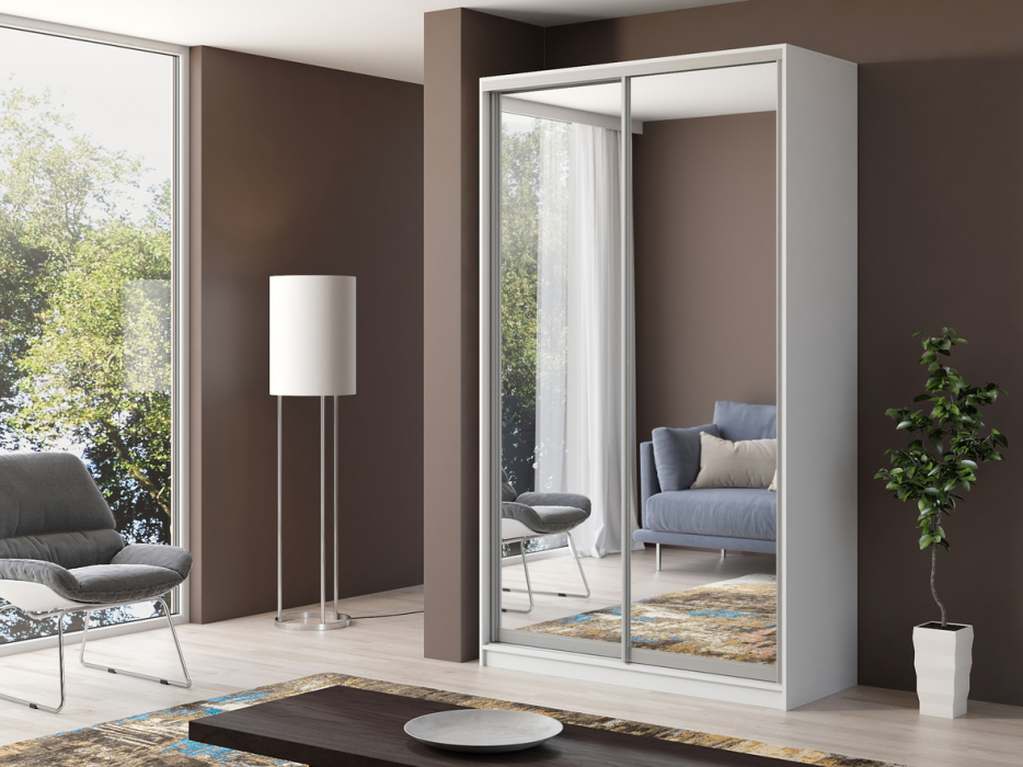 Шкафы-купе, Шкаф купе 2-х дверный Айсберг 130 /зеркало