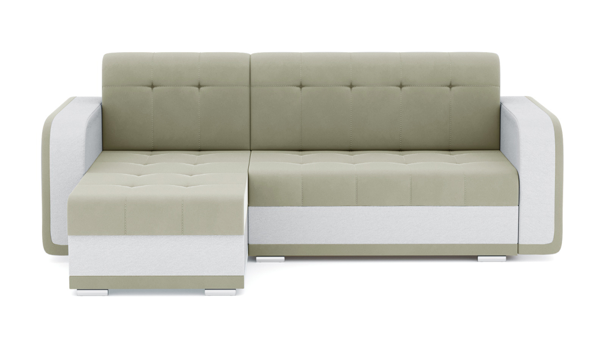 Диваны угловые в гостиную, Диван-кровать угловой Генри еврокнижка, велюр+кож.зам