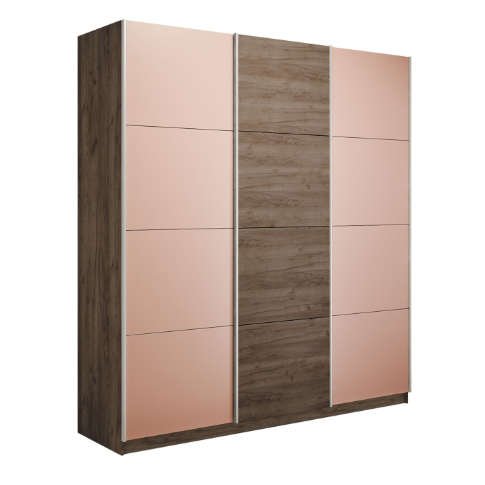 Шкафы-купе 3-х дверные, Шкаф-купе Прайм 3-х дверный Стекла пудра/ДСП/Доводчики 180х57х230