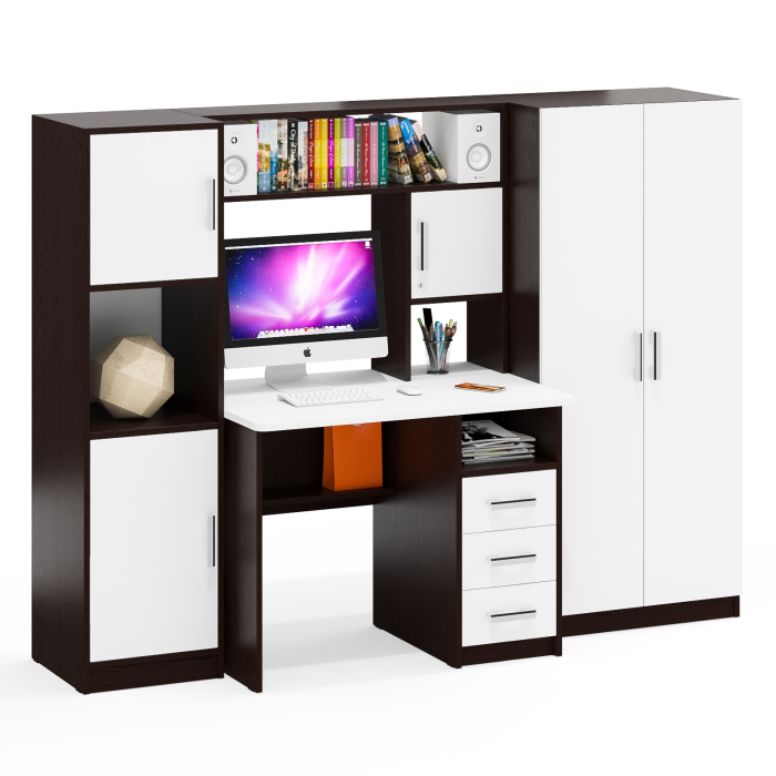 Домашние кабинеты, Компьютерный стол с пеналом и шкафом МД-СК-9