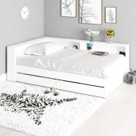 Кровати 120 см, Ксения 1200 кровать с ящиками, ящиком для белья и прикроватным блоком для вещей