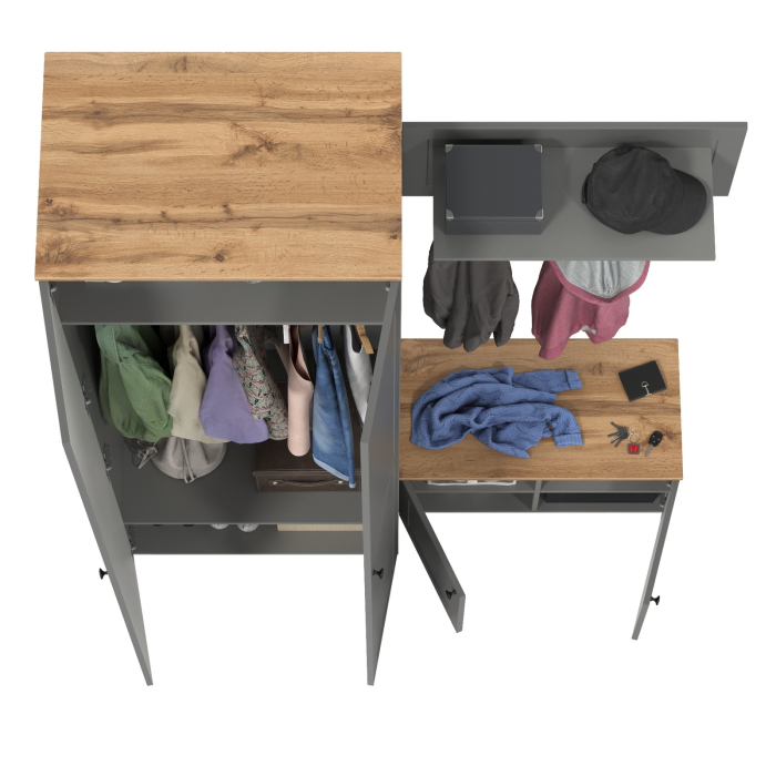 Прихожие, Шкаф Остин с тумбой и вешалкой для верхней одежды