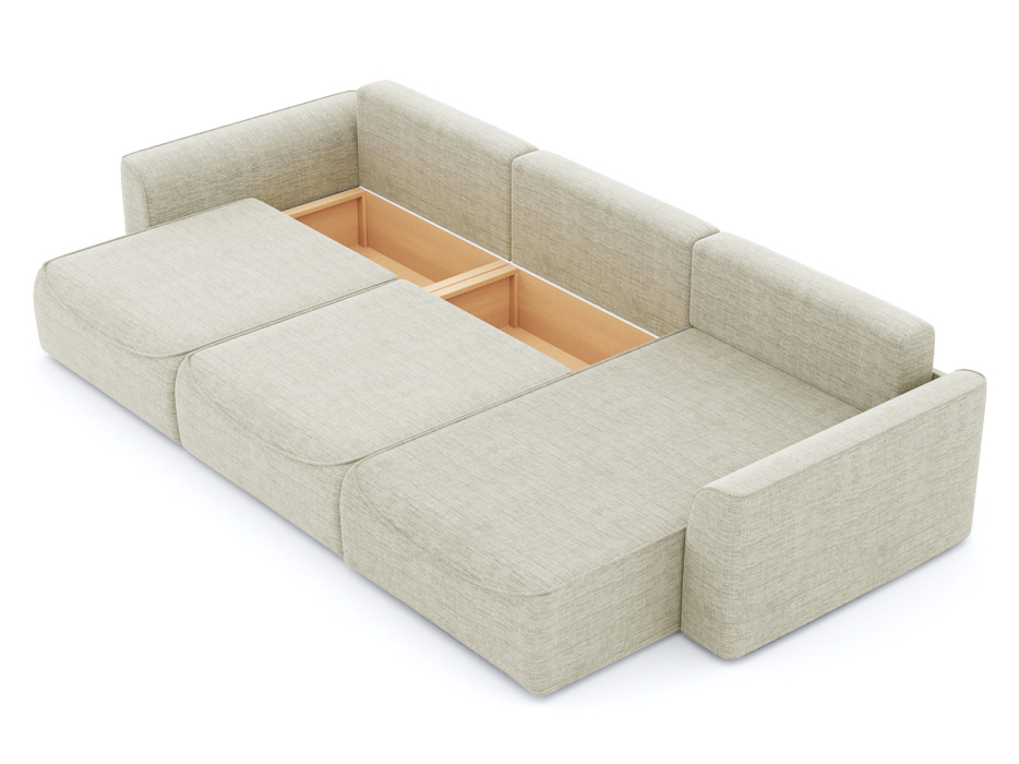 Диваны угловые в гостиную, Диван-кровать угловой Рафаэль 3 секции еврокнижка НПБ, рогожка