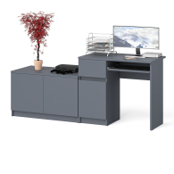 Прямые компьютерные столы, Компьютерный стол ящик и дверка Мори МС-1 левый с широкой тумбой 900