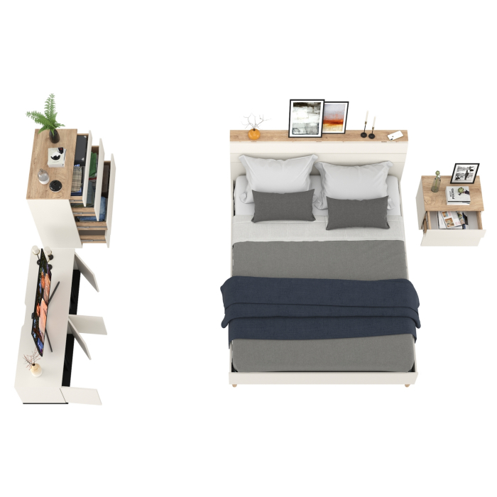 Спальные гарнитуры, Модульная мебель для спальни Муссон с тумбочкой для аппаратуры 13.276