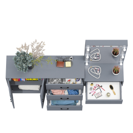 Стол косметический навесной с подсветкой и тумба-комод 123-1204.