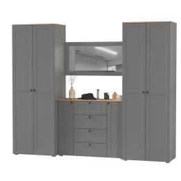 Два платяных шкафа Остин и комод с зеркалом