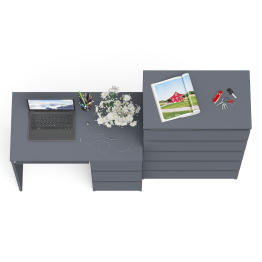 Высокий комод Мори на 700 5 ящиков и компьютерный стол Мори МС-6 тумба справа