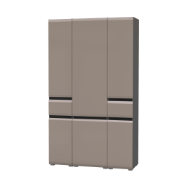 Стенка из шкафов Сидней из двух шкафов с ящиком и одного шкафа-витрины