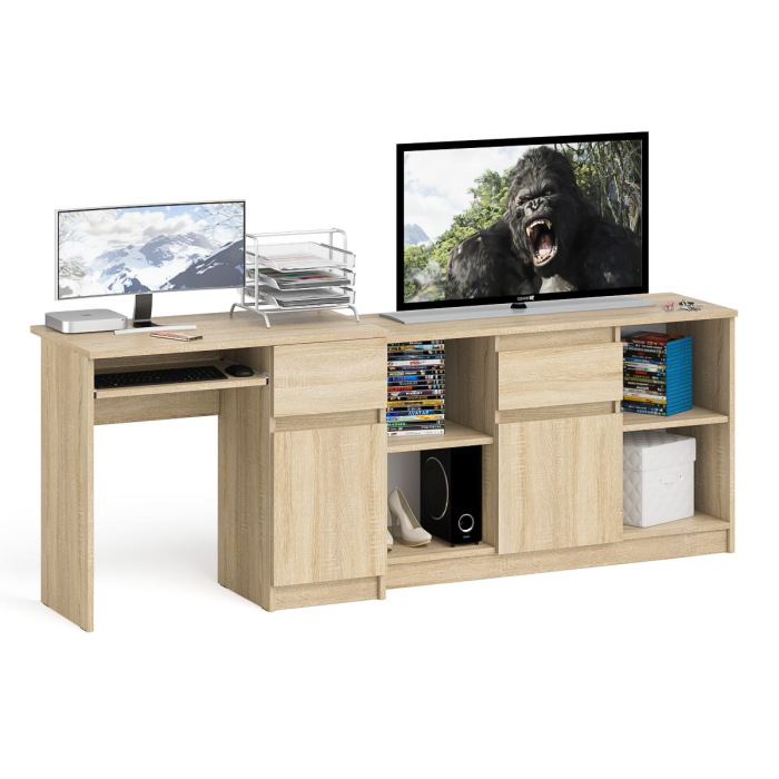 Домашние кабинеты, Компьютерный стол МС-1 правый с тумбой 1204 Мори