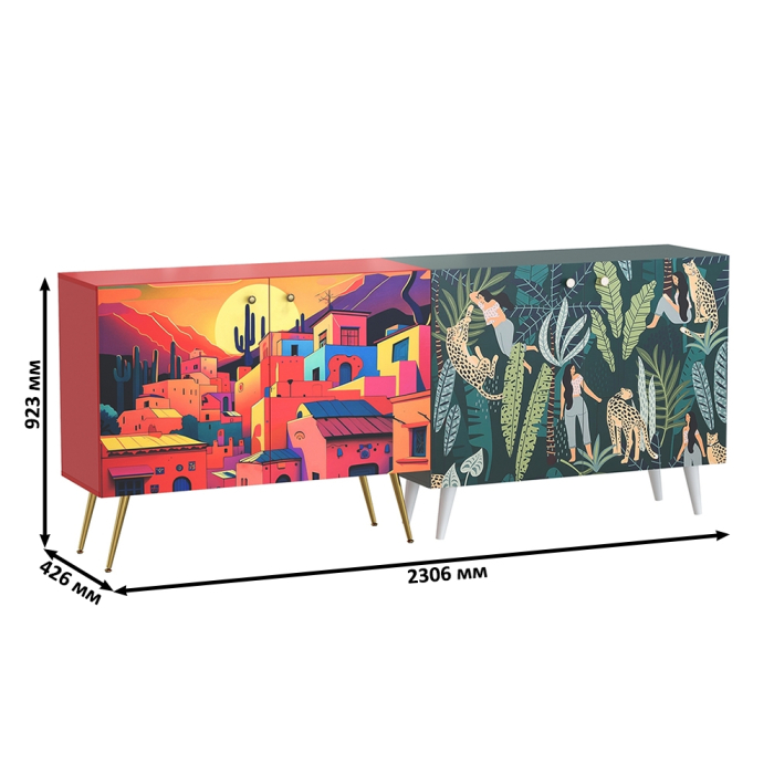 ТВ-тумбы, Комоды с рисунками на фасадах Либера и Кармин