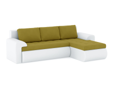 Диваны угловые в гостиную, Диван-кровать угловой Кормак с подлокотниками, велюр+кож.зам.