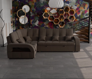 Модульный диван Майами-3,микровелюр,антивандальная и водостойкая ткань,венеция