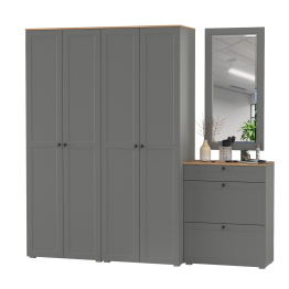 Обувница с зеркалом и два шкафа для прихожей Остин