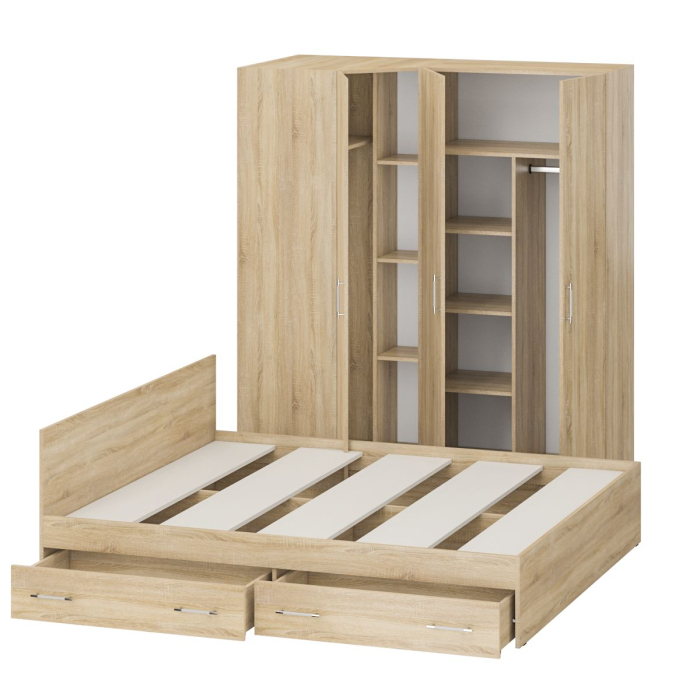 Спальные гарнитуры, Гарнитур Спальный № 2 Стандарт с кроватью 1800 с ящиками