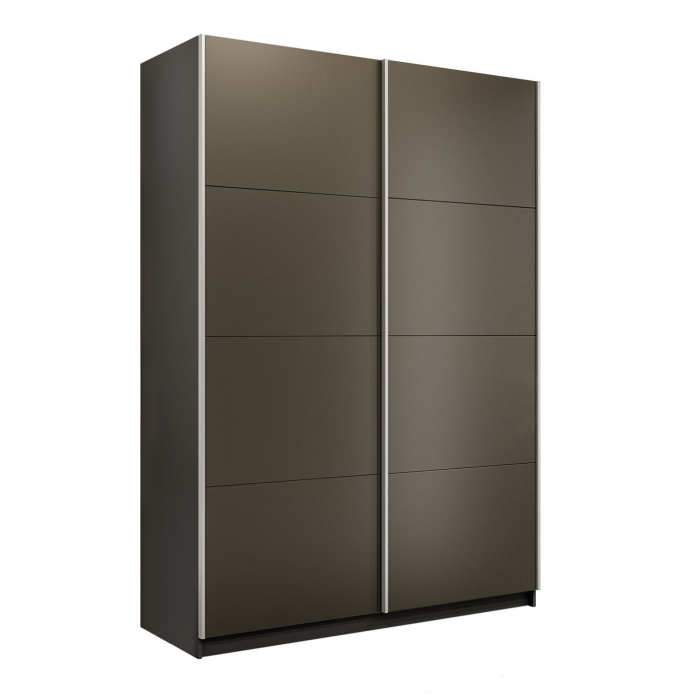Шкафы-купе 2-х дверные, Шкаф-купе Прайм 2-х дверный Стекла хаки/Доводчики 140х57х230