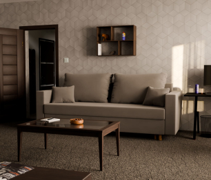 Прямой диван Пульсар,еврокнижка,велюр