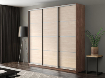 Шкаф-купе Айсберг 230 ШАМОНИ ТЕМНЫЙ (шамони светлый/глухой)