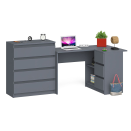 Комод Мори МК-800 4 ящика и угловой стол компьютерный МС-16 правый