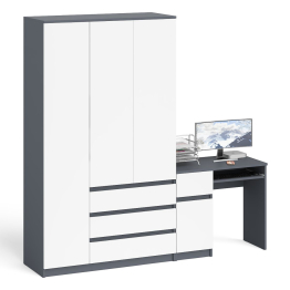 Компьютерный стол с тумбой с дверкой и ящиком левый и шкаф-комод Мори МШ1200-1