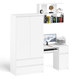 Стол компьютерный с ящиком МС-1 правый с навесной полкой и шкаф-комод МШ900.1 Мори