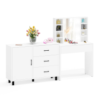 Туалетные столики, Туалетный столик с подсветкой 115 и комод с дверкой и 3-мя ящиками 122-1204