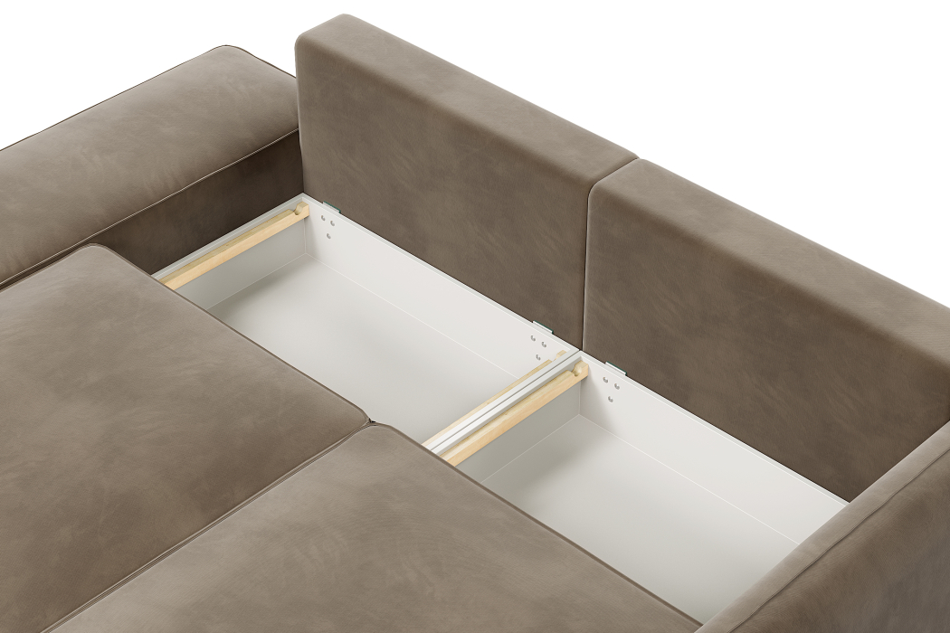 Диваны с ящиком для белья, Диван прямой ПОРТЛЕНД с банкеткой