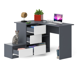 Компьютерный стол угловой Мори МС-16 левый и тумбочка на 400