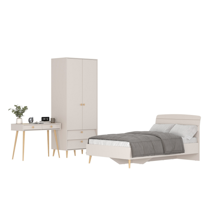 Спальные гарнитуры, Столик с кроватью на 1200 Афина и шкаф-комодом двухдверным