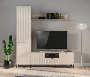 Набор для гостиной с пеналом Турин Кашемир серый/МДФ Кашемир