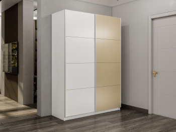 Шкаф-купе Прайм 2-х дверный ДСП/Стекло фисташка/Доводчики 120х57х230