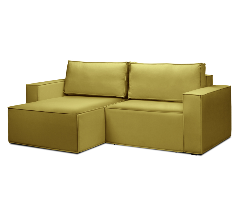 Диваны угловые в гостиную, Диван угловой Чикаго со спальным местом, микровелюр