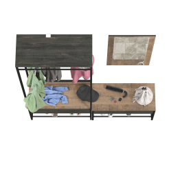 Прихожая 15.120 с зеркалом и тумбой для обуви с сиденьем Трувор