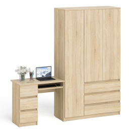 Компьютерный стол МС-6 левый и шкаф-комод с дверкой и тремя ящиками МШ-1200-1 Мори