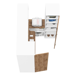 Пенал с открытой нишей и дверками Лидер-8 со столом для работы с полкой и пеналом МД 23Б