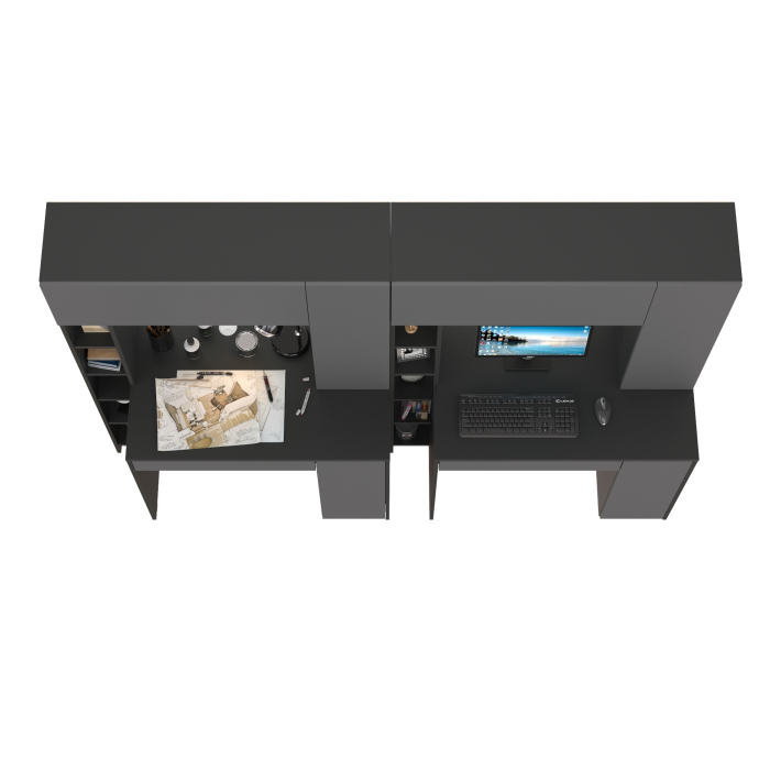 Прямые компьютерные столы, Два стола для домашнего офиса Mobi Комфорт 12.71